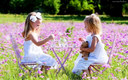 Tea Party - girls, tea, childhood, tea party