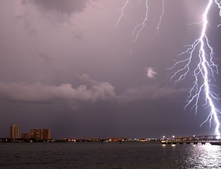 Close Lightning Strike - thunderstorm, bad weather, hd, close lightning strike