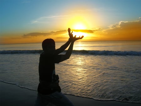 Sunset - nature, beach, photography, sun