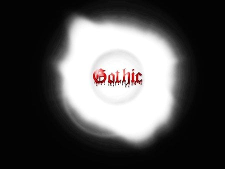 Another Gothic Wallpaper - word, white center, red word, gothic, black background