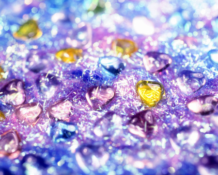 Hearts with Glitter - purple glitter, love, hearts