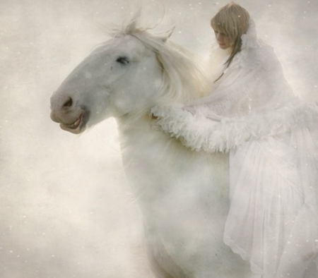 white fairy - white, fairy, horse, fantasy