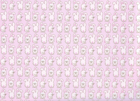 Bunnies - pretty, abstract, patterns, beauty, pink, sweet, white, cute, bunnies