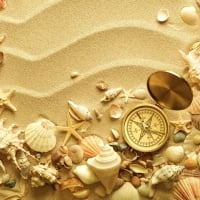 Compass on the sand