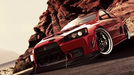 mitsubishi lancer - drift, car, modified, mitsubishi, lancer