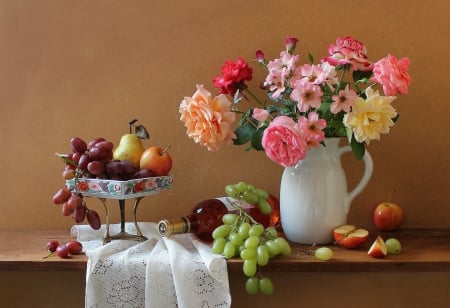 *** STILL LIFE *** - FRESH, NATURE, LIFE, STILL, FRUITS, FLOWERS