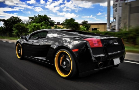 Black lamborghini - lamborghini, car, modified, super, black