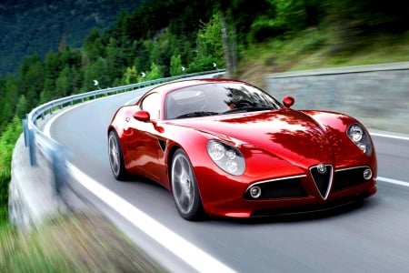 Red Alfa - car, image, wallpaper, color, new, expression