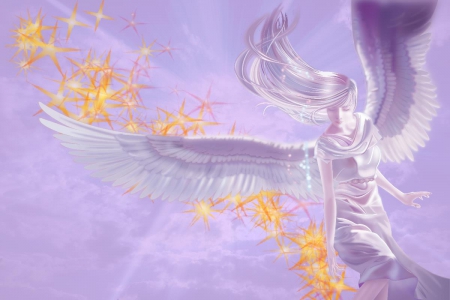 `~ Angel ~ - heaven, angel, sky, strars