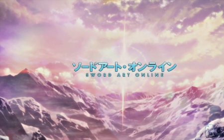 Sword Art Online - pretty, anime, scenery, landscape, scene, light, mountain, sword art online, sao, sparks, nice, sky, beautiful, scenic, beauty, lovely, sweet, messages, texts, glow, cloud, words