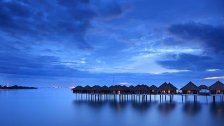 beautiful bungalow resort in malaysia - bungalows, dusk, resort, bay