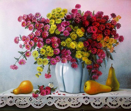 Painting - flowers, still life, painting, nature