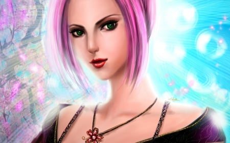 *Sakura* - anime, sakura, pendant, pink, hair, fantasy, a girl, look, naruto, cartoons, art