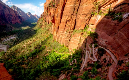 ANGELS LANDING,Zion National Park,Utah - valley, rock formation, trails, angels landing, zion national park