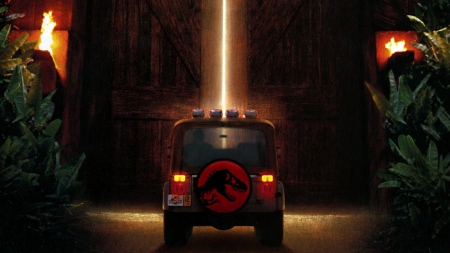 JURASSIC PARK GATES - gates, jurassic park, car, moive