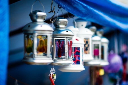 Lanterns - metal, colors, painted, glass