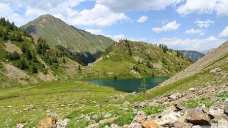 Lake Sans Bernolfo Italy - nature, lake, beautiful, green, mountains