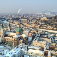 splendid view of salzburg in winter