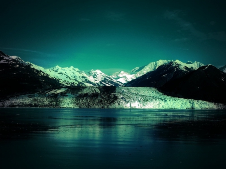 Mountain Covered With Snow - nature, lake, cold, snow, winter, mountains