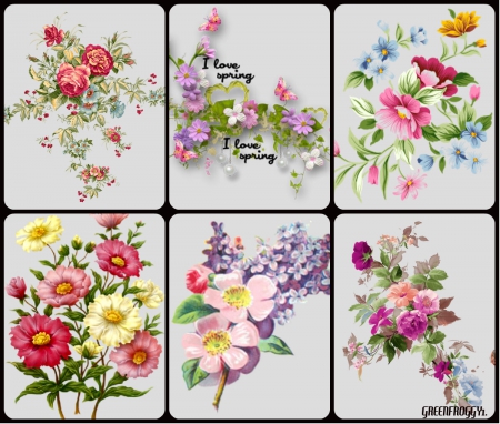 I LOVE SPRING - COLLAGE, SPRING, FLOWERS, PRETTY