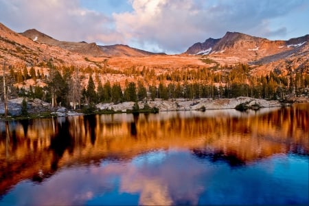 Autumn Reflections - fall, mountains, water, trees, colors