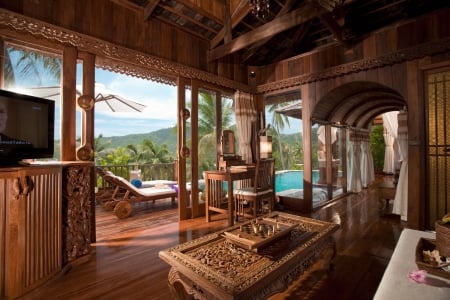 Luxury Exotic Wood Beach Villa