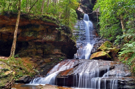 waterfall - nature, fun, forest, river, waterfall