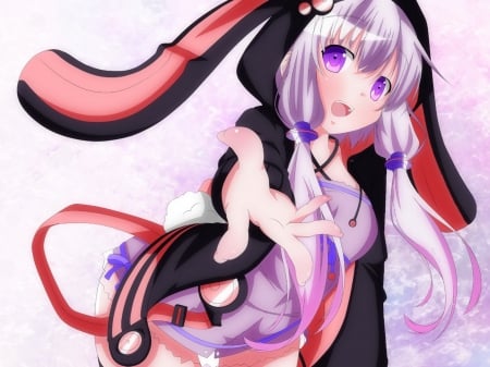 cute violet yukari - violet hair, vocaloid, yukari, violet eyes, pretty girl, cute girl