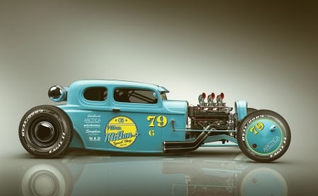 Miltons-Hotrod - classic, aqua, motor, hotrod