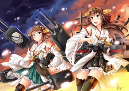 BattleField - pretty, anime, female, warrior, light, long hair, emotional, fighting, fight, weapon, sparks, nice, anime girl, serious, hot, gun, girl, lovely, brown hair, sweet, glow, sinister, cute, sexy