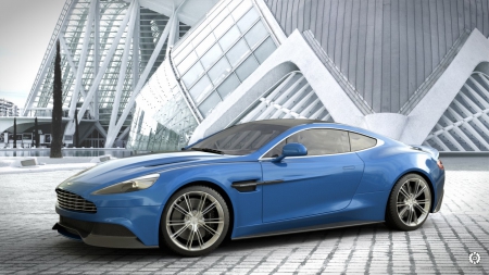 aston martin - martin, modified, aston, blue