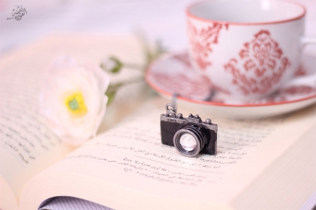 Soft Image - book, pink, cup, camera