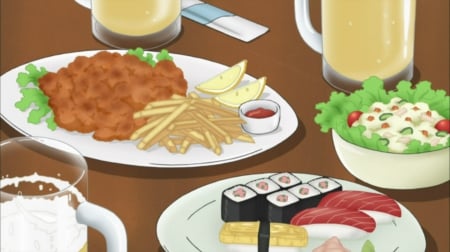 ♡ Food ♡ - item, pretty, anime, kawaii, delicious, object, food, yummy, vegetabel, nice, objects, anime food, meat, hungry, beautiful, french fries, beauty, lovely, sweet, plate, cute, items, sushi