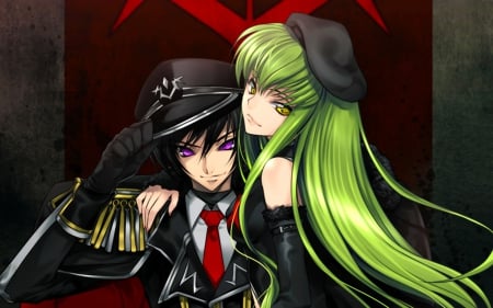 Code Geass - lover, female, hot, cc, emotional, geass, anime girl, lelouch, sinister, zero, anime, cute, handsome, love, male, sexy, couple, girl, long hair, code geass, lamperouge, lelouch lamperouge, britannia, rebelion, c c, boy, serious, green hair