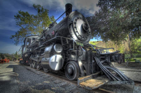 Steamtrain - railway, locomotive, vintage, hdr