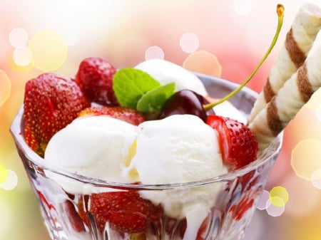 Ice Cream - ice cream, sweet, food, fruit