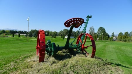 Vintage Farm Sickle Mower - hay cutter, equipment, vintage, Mower, grass, golf, antique