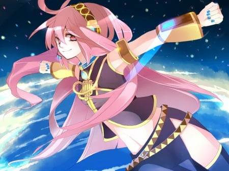 earth princess luka - luka, pretty girl, pink hair, long hair, vocaloid 3