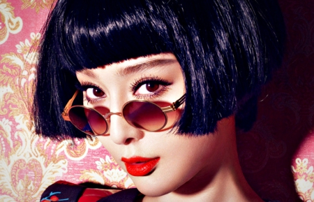 Fan Bingbing - woman, beauty, fan bingbing, girl, sunglasses, black, asian, model, red, pink, brunette