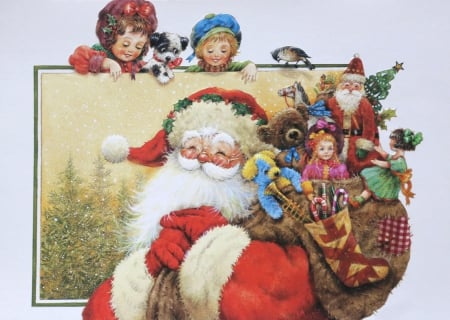 Santa claus is coming - winter, beautiful, splendor, colors, lovely, christmas, santa, holiday, claus, color