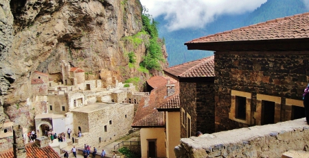 sumela monastery turkey - construction, the frescoes, mountain, church