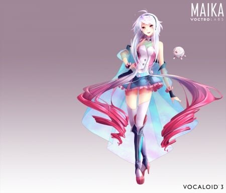 Maika - nice, beauty, female, hot, twintail, simple, anime girl, pretty, anime, twin tail, cute, sexy, girl, twintails, long hair, pink hair, gown, lovely, vocaloids, hd, kawaii, twin tails, vocaloid, plain, beautiful, sweet, dress