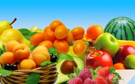 Fruits - bright colors, fruits, food, healhty