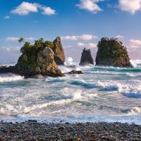 Waves Hitting the Beach