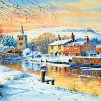 English Canal Boat Winter