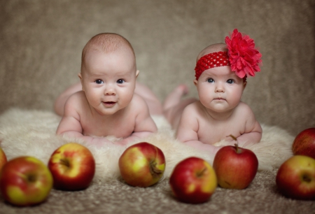 *** Children with apples *** - children, apples, child, people, kid, kids