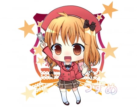 Chibi - pretty, cute, kawaii, sweet, anime, adorable, anime girl, girl, long hair, nice, lovely, female, chibi, star