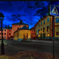 street in the town of uppsala sweden hdr