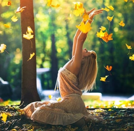 beautiful fall - fall, leafs, nature, beautiful, girl