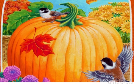 AUTUMN MAIL - PUMPKIN, MAILBOX, BIRDS, COVER, AUTUMN